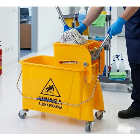 Skuteczny mop przemysłowy wózek 20l wiadro dwukomorowe